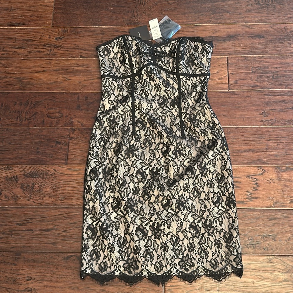 NWT White House Black Market Black Lace Cocktail Dress
